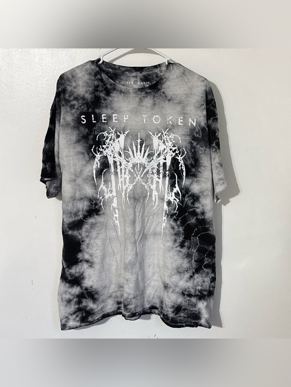 Sleep Token Black Gray Tie Dye Graphic Band T-Shirt Unisex Large
